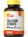 Sundance Calcium Citrate עם ויטמין D3 | 400 מ"ג | 120 Caplets | Petite | Vegetarian, non-GMO & Gluten Free Supplement