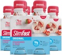 SlimFast Meal החלפת Shake, Original Strawberries & Cream, 10 גרם מוכן לשתות חלבון לירידה במשקל, 11 Fl. Ozבק, 4 Count (Pack of 3) (Packing May Vary)