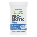 Natures Plus GI Natural Probiotic Men - 30 קפסולות - בריאות העיכול וה Prostate, כוח החיסון - כולל Saw Palmetto - Gluten Free - 30 משרתים