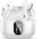 Btootos Wireless Earbuds Bluetooth 5.4 אוזניות Bass Stereo אוזניים Buds עם Noise מבטלת תצוגת LED Mic LED ב אוזניות IP7 מים עמידים 36H Playtime עבור טלפונים ניידים עבודה ספורט עבודה לבן