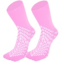 HCS Non-Slip Hospital Shoes with Grips for Women & Men (6 Pairs) - 360 All-Around Tread Non-Slip Sock for Elderly/Seniors - בית החולים Grip Shoes, Fall Risk Sleep Slippers (Pink, רגיל)