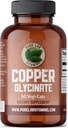ויטמין מעבדה טהור Copper Glycinate מינרלים תוסף 1 מ"ג - 60 טבעוני Caps Essential for Collagen הפקה, תומך מערכת החיסון ו Red Blood Cell Formation - Gluten Free Made בקנדה