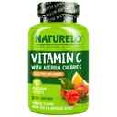 NATURELO ויטמין C עם Acerola Cherry Extract and Citrus Bioflavonoids - תוספת טבעונית - תמיכה כספית - 500 מ"ג VIT C ל Cap - Non-GMO - 90 קפסולות