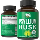 USDA אורגני Psyllium Husk קפסולות עשוי עם אורגני Psyllium Husk. סיבים תוספת עבור Gut. Digestive Prebiotics. גלולות עבור העיכול, קשיחות ללא בולים. Tablet