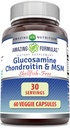 פורמולה מדהימה Glucosamine Chondroitin & MSM 60 Veggie קפסולות | Shellfish Free | Non-GMO | Gluten Free | Made in USA | אידיאלי עבור Vegetarians