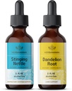 HerBAMAMA Herbal Liquid טיפות Kit - Bundle של Sting Nettle & Dandelion Root Tincture 2 fl oz - טבעוני, non-GMO, Sugar & אלכוהול חינם - 2 Pack