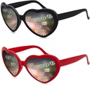 2 Pack Heart Shaped Diffraction משקפיים לנשים, Heart Effect Sunglass הם מושלמים עבור Valentines Day אביזרים, Rave Party, מסיבת חתונה, ערב מוסיקלי, Fireworks Shows.