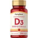 Piping Rock ויטמין D3 5000 IU | 250 Softgels | High Potency Supplement