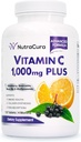 Immunity ויטמין C 1000mg עם Elderberry, Quercetin, Bioflavonoids, Rose Hips, Rutin - 4 חודשים אספקה, 120 טבליות - תמיכה במערכת החיסון