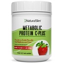 חלבון מטבולי C-Plus Whey חלבון אבקת & Shake Meal החלפת עם ויטמין C, L-Glutamine & Digestive Enzymes, משקה חלבון פחמימות נמוך, תמיכה מטאבוליזם, אנרגיה ו Gut בריאות 1.1lb סטרויברי