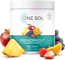 One Sol Pre-Workout for Women, Enhanced Pump & Focus, No Jitters Or Crash, Natural Ingredients, 100% טבעוני, Gluten Free & Soy Free (Fruit Punch)