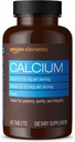 יסודות Calcium בתוספת ויטמין D, Calcium 500 מ"ג עם D2 600IU, טבעוני, 65 טבליות (2 אספקת חודש) (Packaging עשוי להשתנות), תומך עצמות חזקות ו- Imm Health