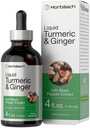 Horbaach Turmeric וג'ינג'ר טיפות | 4 fl oz | עם Black Pepper לחלץ | Herbal Liquid Tincture