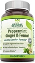 Herbal Secrets Peppermint ג'ינג'ר וחונל 120 Softgels (Non-GMO) - תומך בתפקודים העיכול* - מקדם את Vitality* - מסייע ל-Sooth Upset Stomach*