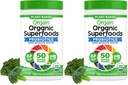 Orgain Organic Greens אבקת + 50 Superfoods, מקורי - 1 מיליארד פרוביוטיקה לבריאות Gut, Antioxidants, טבעוני, צמחי מבוסס, Gluten חינם, non GMO, חלב חינם Juice & Smoothie Mix - 0.62lb