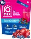 אבקת IQMIX hydrotion Electrolyte - 4in-1 פורמולה להשקה, בהירות נפשית, Mood and Recovery - Sugar-Free Drink Mix, Keto, Magnesium L-Threonate, Lion's Mane - 40 Count Blueberry Pomegranate