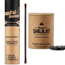 NATURAL SHILAJIT קפסולות (1-2 חודשים אספקה) | 60 Count & Shilajit Honey Sticks Resin מעורב עם Raw Honey (30 Sticks)