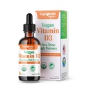 LIQUIDHEALTH ויטמין D3 4000 IU, USDA אורגני ויטמין D טיפות עבור מבוגרים וילדים, ויטמין D עבור תמיכה במערכת החיסון, בריאות העצם, תמיכה בעור בריא - מיוצר בארה"ב (2 oz)