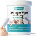 אוזניים נקיות יותר אצבעות Wipes 60 ספירות, כלב נקי יותר, Grooming Kit Care עבור כלבים וחתולים, Soft & Easy Otic ניקוי פדים, להסיר Wax, Dirt & Stop Smelly, Itchy, Non-Irritating, קוקוס Scent Scent & Easy Otic ניקוי פדs, הסרת Wax, Dirt & Stop Smelly, Itchy, Non-Irritating, קוקוס
