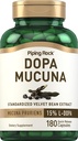 Piping Rock DOPA Mucuna קפסולות | 180 | 15% L-DOPA | Mucuna Pruriens Extract