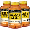 MASON NATURAL להירגע & Sleep Dietary Herbal תוספת עם Valan Root & Passiflora לחלץ, 9 חודשים אספקה, 3 Pack