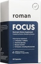 Ro Focus | Nootropic Dietary Supplement תומך Calm Energy and Concentration with Caffeine, L-theanine, American Geneseng, and Bacopa Monnieri