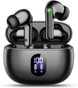 wyness Wireless Earbuds Bluetooth 5.3 אוזניים Buds, Hi-Fi Stereo Bass אוזניים Buds עם 48H Playtime & LED Display, Light Weight in-Ear Headphones עם Mic, IPX7 Waterהוכחה, Touch Control for iPhone