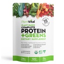 אבקת חלבון אורגני לא מעובד - 15 Superfoods, Veggies ופרוביוטיקה - אבקת חלבון צמחי אורגני - All BCAAs, Gluten Free - 16oz-1 Pouch
