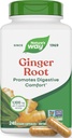 הדרך של הטבע ג'ינג'ר Root כמוסות 550 מ"ג לכל קפסולה, Digestive Comfort * מפחיתה את התנועה-Related Nausea*, 1,100 מ"ג לשתי קפסולות, פרויקט Non-GMO מאומת, טבעוני, 240 הרוזן (Packaging May Vary)