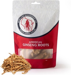 חלבלנד אמריקן ג'ינסנג Roots Prongs - 4 oz Pack של ויסקונסין גינזנג שורש - non-GMO, Gluten Free Whole גינזנג - השתמש בתוסף צמחי זה ב Soup, תה, Congee