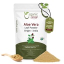 OrganIC WAY Aloe Vera אבקת (Aloe barbadensis) - אורגני ומומחה מוסמך | Raw, Vegan, Non GMO & Gluten Free | USDA Certified Origin - India (16 Oz)