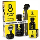Beard Club Premium Derma Roller & Beard Growth Oil - Microneedling Roller עם 540 Titanium Microneedles for Face, Body and Scalp - Beard Roller with Sandalwood & Cedar Beard Oil