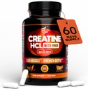 Creatine HCL קפסולות עם HMB - תוסף עבודה עבור גברים ונשים, שריר בונה, אנדורנס, כוח, עליונות מונוימליט: מיידית עבור Max Absorption, No לטעון, No Bloat, 180 קפסולות טבעוניות