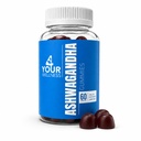 Ashwagandha Gummies מעורב ברי KSM-66, Lion's Mane, ויטמין-D, Non-GMO, Gluten-Free, Gelatin Free & Kosher (60 Count (Pack of 1))