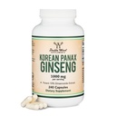 זינסנג קפסולות (Korean Red גינזנג לחלץ, Panax גינזנג 10% גינזנוסייד) (4 חודשים אספקה) 240 קפסולות טבעוניות - 1,000 מ"ג עבור Mood, פונקציונליות קוגניטיבית ותמיכה אנרגטית על ידי Double Wood