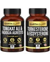 כדור הארץ Elixir Fadogia Agrestis 600 מ"ג וטונגקאט עלי 500 מ"ג + Turkesterone1000 מ"ג ו Ecdysterone 1000 מ"ג Supplments (180 קפסולות) בונדל