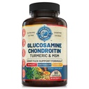 תוסף תמיכה משותף מתקדם עם Glucosamine Chondroitin MSM Turmeric Boswelia. תמיכה בתגובה דלקתית, הקלה על ברכיים Back & Joints. NSF Certified, USA Made. 90 Count