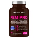 Fem Probiotics for Women. 17 Clinically Prostrains for Vaginal, Digestive & Immune Support, Urinary Tract Health, pH Balance and Mood. אורגני Prebiotic, 30 Veggie כמוסות