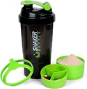 XTK Shakerבק 16OZ חלבונים Shaker בקבוק עם Mix Ball Portable Sports Water Bottle Leak Proof GYM Cup for חלבונים Mixes with Storage & Pill, אידיאלי עבור Pre Workout, BPA Free (Green)