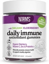 Norm's Farms Organic Elderberry Gummies - Daily Immune Support for Adults & Kids with Zinc, De111 Probiotic, ויטמין C - Made in USA, 3rd Party Tested - טבעוני, Gluten-Free, כשר, non-GMO, 60 חניכיים