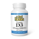 גורמים טבעיים, ויטמין D3 5000 IU (125 mcg), תומכים עצמות חזקות, שרירים ותפקוד Immune, 360 Softgels