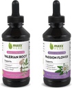 Better Sleep Bundle - Maxx Herb Passion לחלץ + Valan Root Extract - עבור מרגיעה וניהול מתח, אלכוהול חינם - (1 כל אחד) 4 Ozבק (60 משרתים)