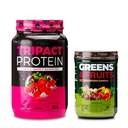 אבקת חלבון Nutrology TRIPACT, 7-in-1 Meal החלפת Shake, Superberry (40 משרתים) Greens & פירות אבקת-Naturly Sourceed Superfood, שוקולד (30 משרתים)