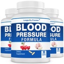 [3-Bottle Value Pack] Longevity Blood Pressure Formula - עם 12+ הרשאות טבעיות. תוספת תמיכה תזונתית