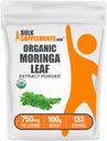 BulkSupplements.com Organic Moringa Extraction - Superfood Supplement, from Moringa Oleifera - Vegan & Gluten Free, 750 מ"ג למשרת, 100g (3.5 oz) (Pack of 1)