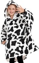 KFUBUO Wearable Blanket Hoodie עבור ילדים שריפא דפוסים מעלים הזיעה הזעה Blanket עם Pocket 6-10 שנים זקנה ילד יום יום מתנה פרה