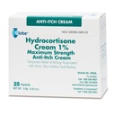 Globe (Box 25 Hydrocortisone 1% מקסימום קרם כוח, (0.9g Packet) Anti-Itch Cream for Redness, Swelling, Itching, Rash, Bug Bites, Eczema, More