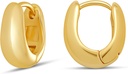 Essentials 14K Gold או סטרלינג סילבר פלט Teardrop Huggie Hoop 12mm