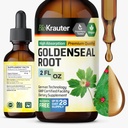 BIO KRAUTER Goldenseal Root Extraction - תמיכה ב-Golden Respiratory Support - Golden Seal Drops - Alcohol & Sugar Free - 2 Fl.Oz.
