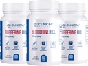 השפעות קליניות Berberine HCL - Pure Berberine 1200 מ"ג - תמיכה Liver - תוספת טבעונית - 3 Pack - Made בארה"ב